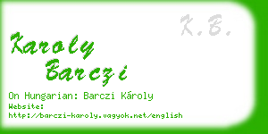karoly barczi business card